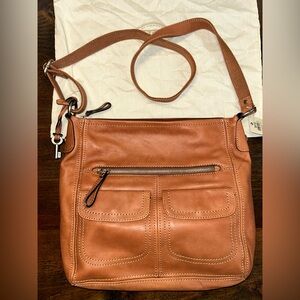 Vintage Fossil Leather Hanover Hobo Bag Brown Soft Leather Shoulder Bag NWT